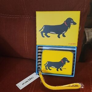 Marc Tetro Yellow Dachshund Wristlet Wallet